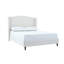 Grand lit grand pour tête de lit de 54 po - Beauté minimaliste, Revêtement texturé, Pieds en bois massif, Sans sommier, Magnifique structure de chambre à coucher tapissée, Chenille, Base en métal, Loveliness-1181762196