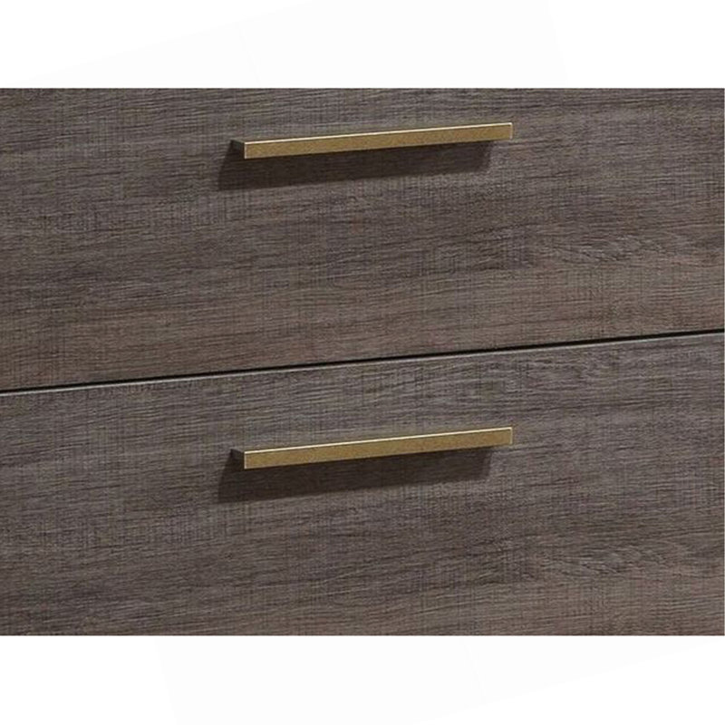 Wooden Nightstand With 2 Drawers In Two-Tone Antique Grey Finish