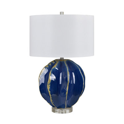 27.25" Ceramic Table Lamp With White Shade