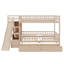 Lit superposé avec escalier de rangement, glissade et 2 tiroirs, lit superposé en bois avec garde-corps, aucun sommier nécessaire-853516720