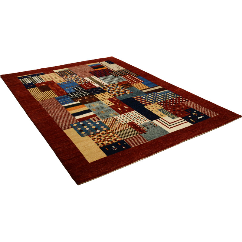 Belday Patchwork Wool Hand Woven Area Rug, Rectangular 70 x 140 cm