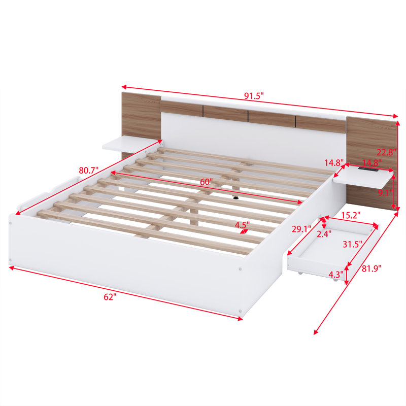 Sidhan Storage Bed, White