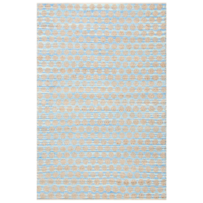 Tapis en jute / coton tissé à la main Arria Cape Cod - bleu / naturel, Rectangle 2 pi x 3 pi