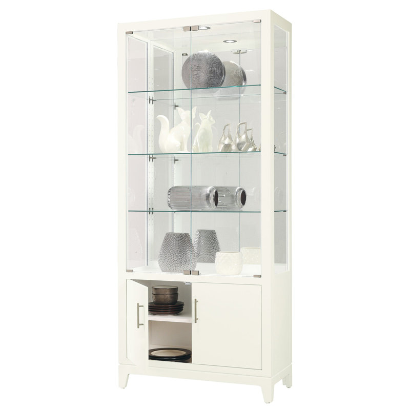 Larson Lighted Curio Cabinet, Gloss White
