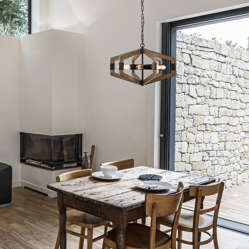 6 - Light Geometric Chandelier