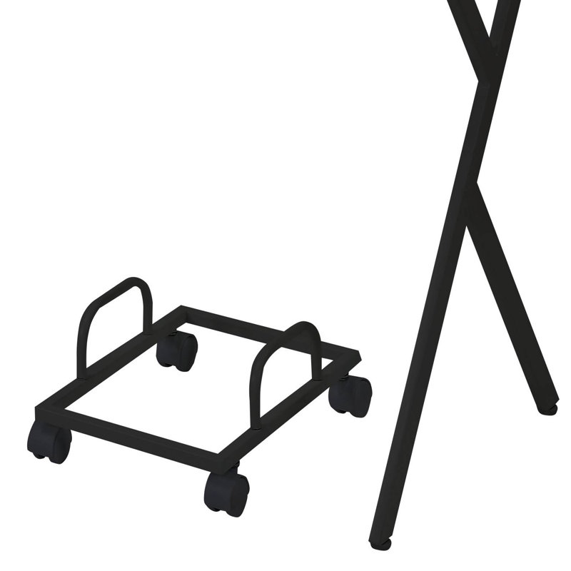 Bureau en L Demico, Noir transparent