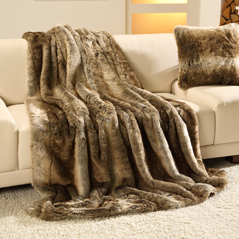 Brown Bear Faux Fur Blanket