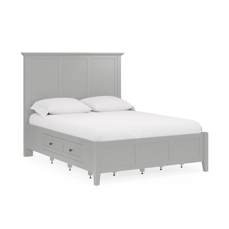 Lit plateforme avec rangement Renee, Gris, Reine