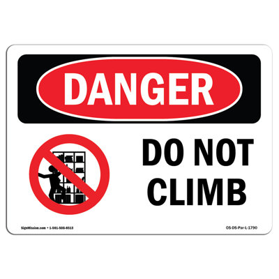 Panneau «Do Not Climb» en aluminium 12 x 18