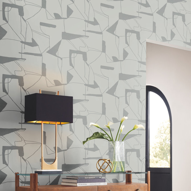 26.9' L x 27" W Wallpaper Roll, Gray