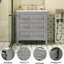Meuble-lavabo de 30 po, lavabo en céramique, structure en bois massif, 3 tiroirs, apparence classique, meuble-lavabo rétro gris avec solution de rangement polyvalente de haute qualité