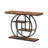 Brown Rectangular Console Table With Metal Frame And Shelf For Organized Entryways