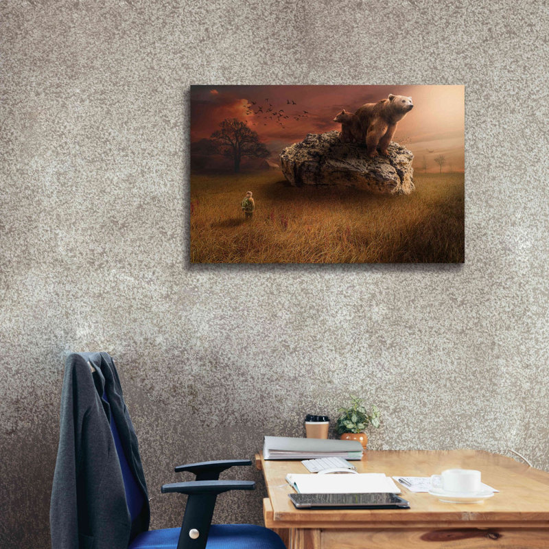 «Bear With Me» par Alan, estampe numérique sur toile, H 26 po x l 40 po x P 1,5 po