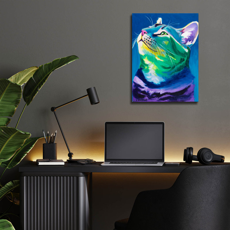 «Blue Feline» par Dawg Painter, H 16 po x l 12 po x P 0,13 po