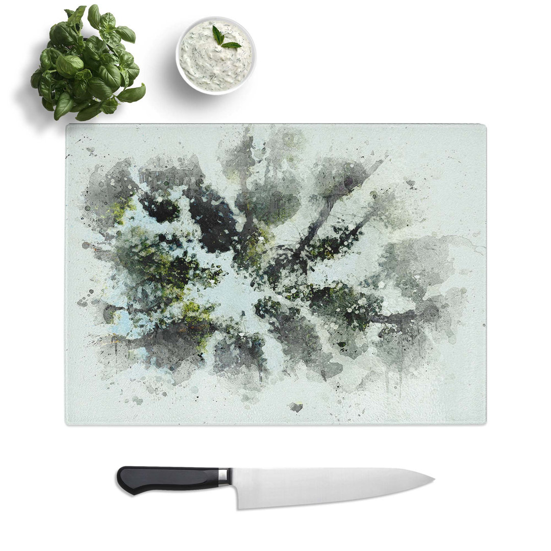 Tempered Glass Tree Tops in Abstract Chopping Board