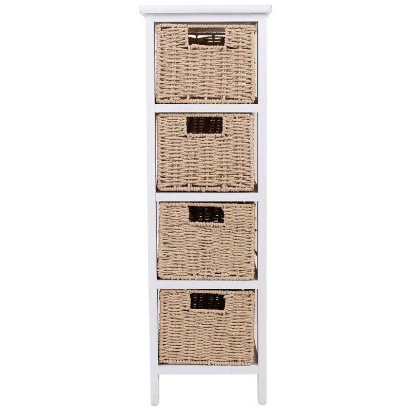 Joana 26cm W 4 - Drawer Chest of Drawers, White/Brown