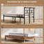 Metal Bed Frame with Charging Station & LED Headboard & Movable Storage Rack-1337937812-1337937810
