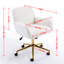 Fauteuil de bureau orange, fauteuil de bureau en poils de lapin artificiel, avec base en métal doré, fauteuil de bureau pivotant réglable, fauteuil de coiffeuse-1793790053