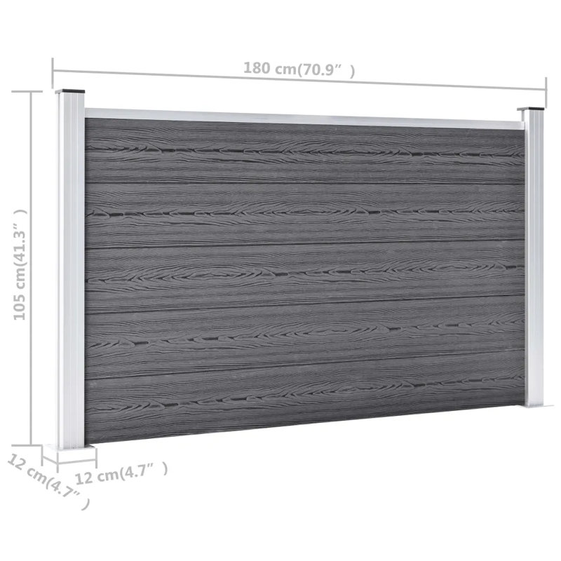 Murrieta 105cm H x 180cm W Composite Fence Panels, Grey