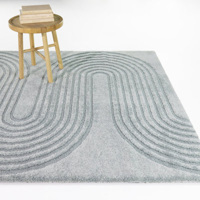 Carrick Teal Modern Arches Area Rug