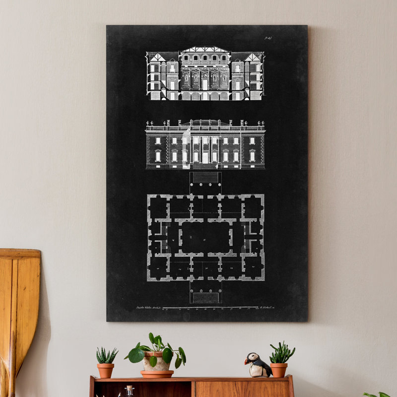 «Graphic Building & Plan VI», reproduction sur toile tendue, H 20 po x l 16 po x P 1 po