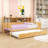 Wooden Daybed with Storage Shelves,  Trundle Bed and Study Desk-1630810311-1630810307