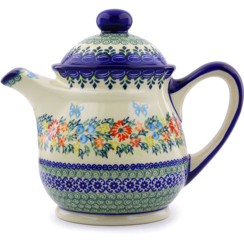 August Grove® Lampron 64oz. Floral Teapot