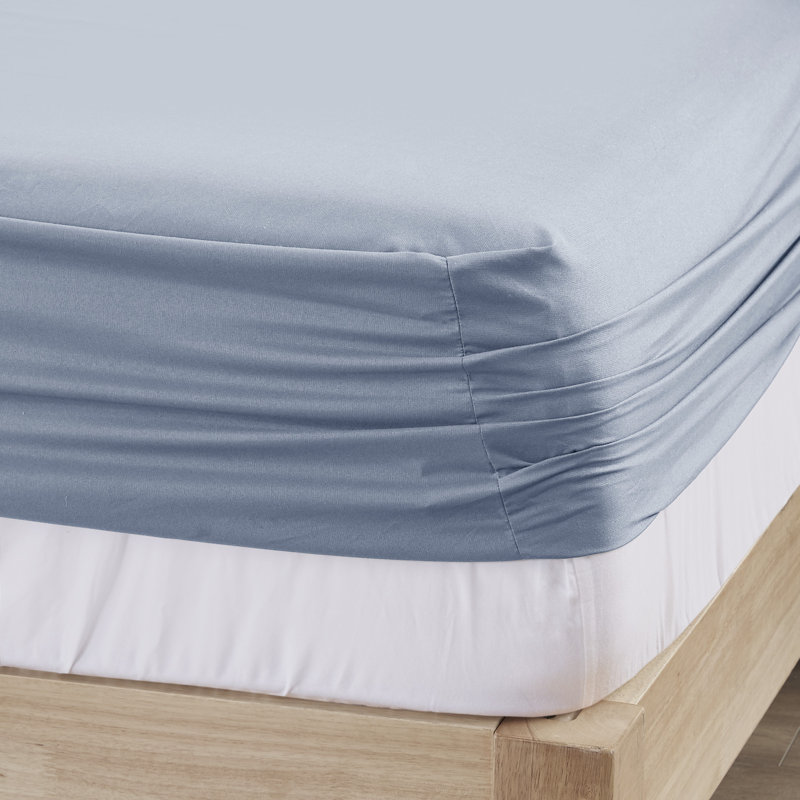 Ensemble de draps unis en microfibre Coolmax, Grand lit, Bleu