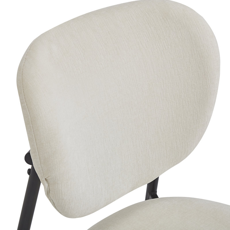 Chaises de salle à manger rembourrées (de 2), beige - Les pieds en métal ajoutent une élégance confortable, de construction, idéale pour et les espaces de vie avec (2) options de sièges polyvalentes et élégantes.