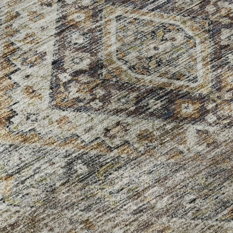 Premium Machine Washable Mayfield AMF2195 geometric Rug, 10' x 14', Brown