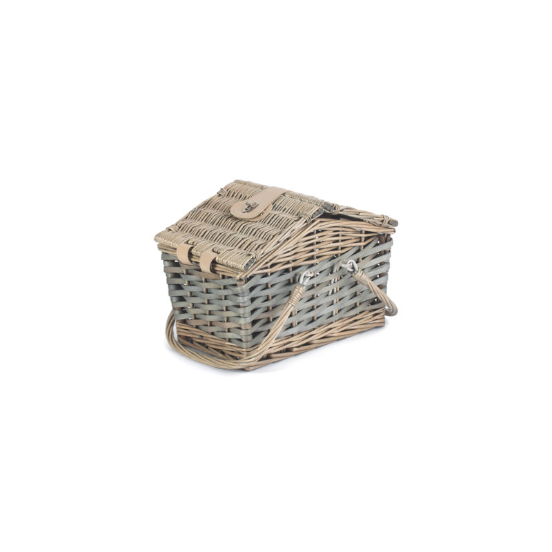 Wicker Antique Wash Swing Handle Hamper Basket