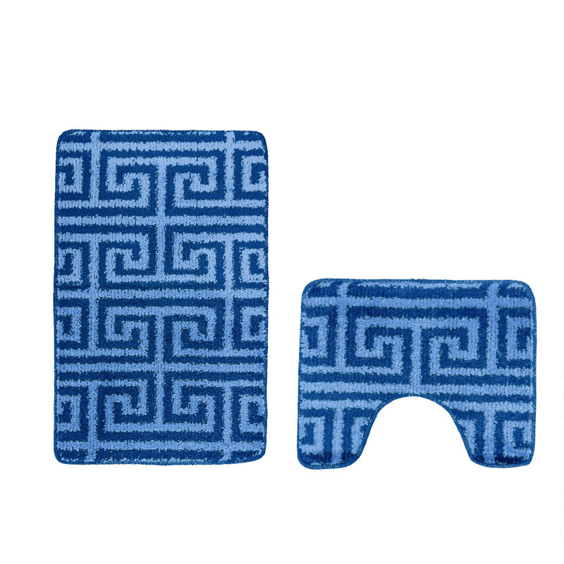 Akinori Polypropylene Plastic Non-Slip Bath Mat, Blue