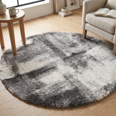 Tapis gris anthracite à poils longs Alban