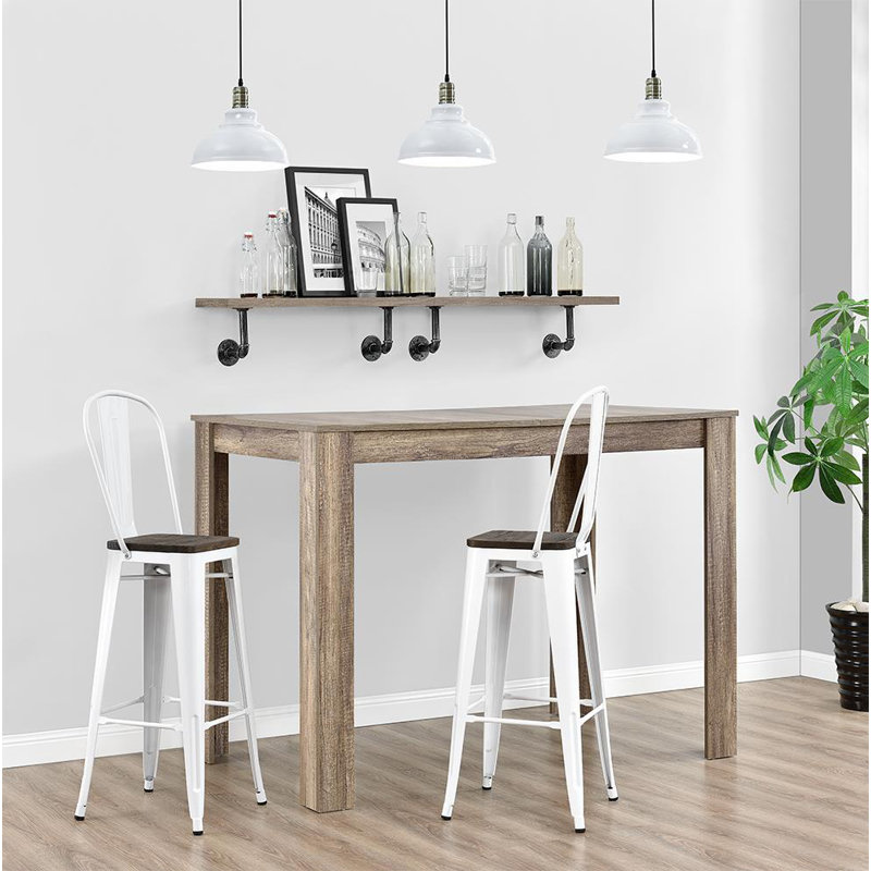 North Andover Bar Stool, White, Bar Stool (29.5” Seat Height)