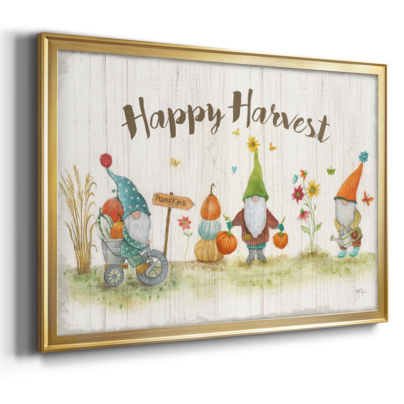 Toile tendue avec châssis Gnome Harvest, Toile avec cadre flottant or, H 14 po x l 20 po x P 1,5 po