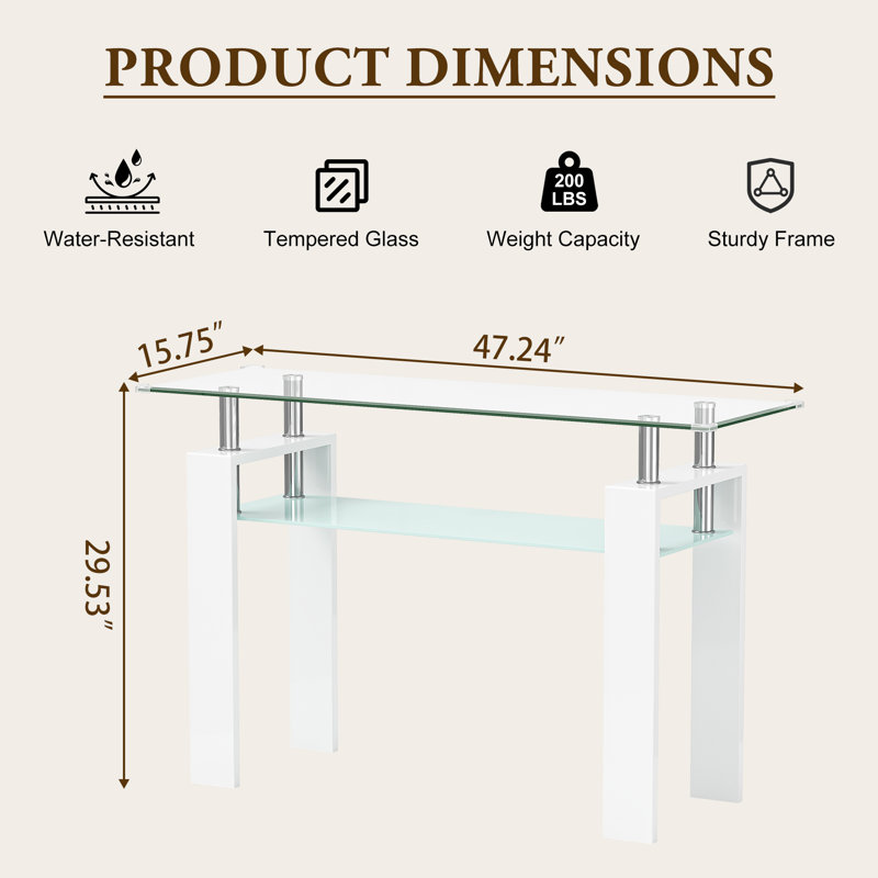 Console de 47,24 po Myrasol, Blanc