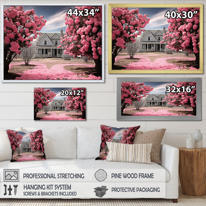 «Farmhouse Quiet respite», reproduction sur toile, H 12 po x l 20 po x P 1 po, Cadre photo blanc