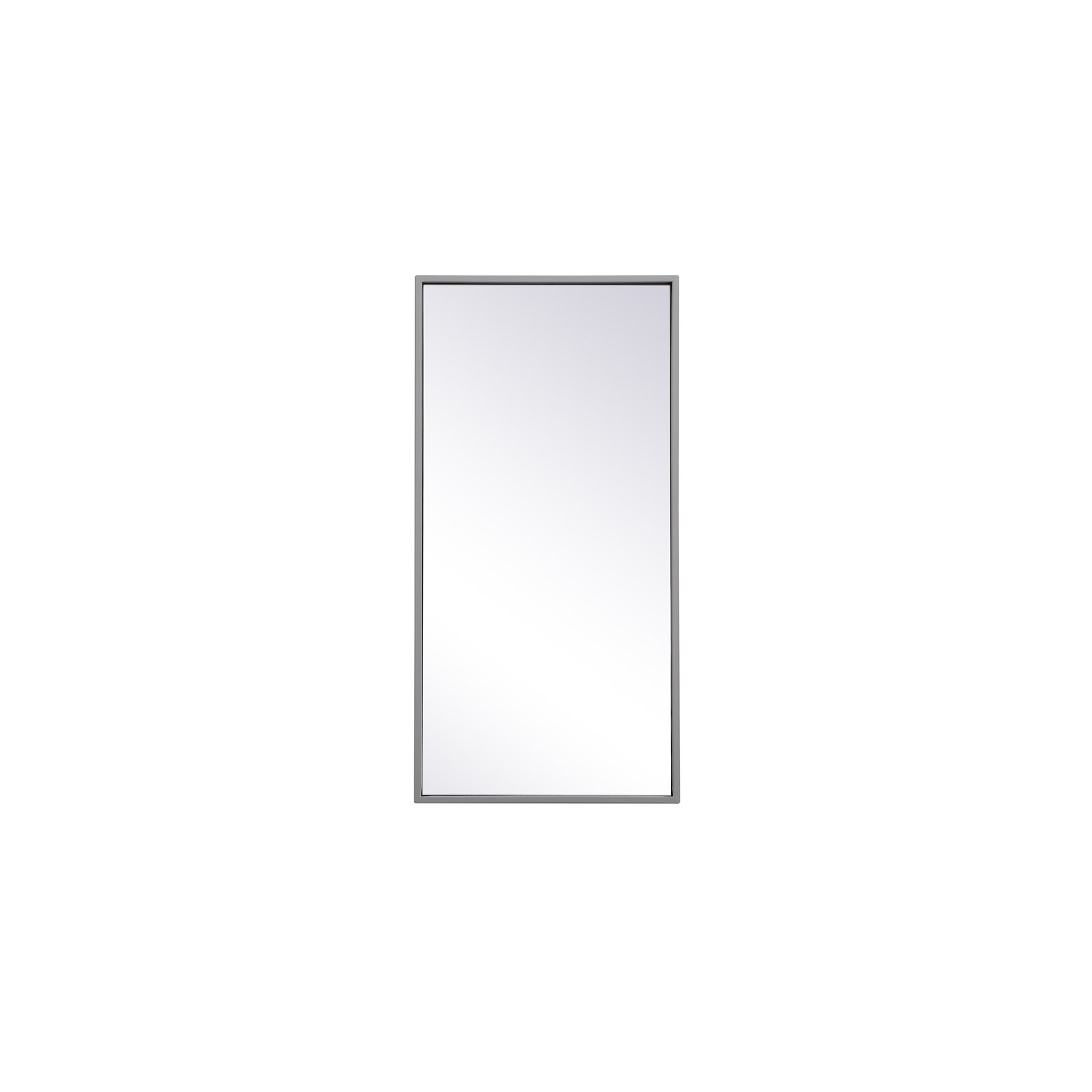 Sabine Metal Rectangle Wall Mirror, 14" x 28", Gray