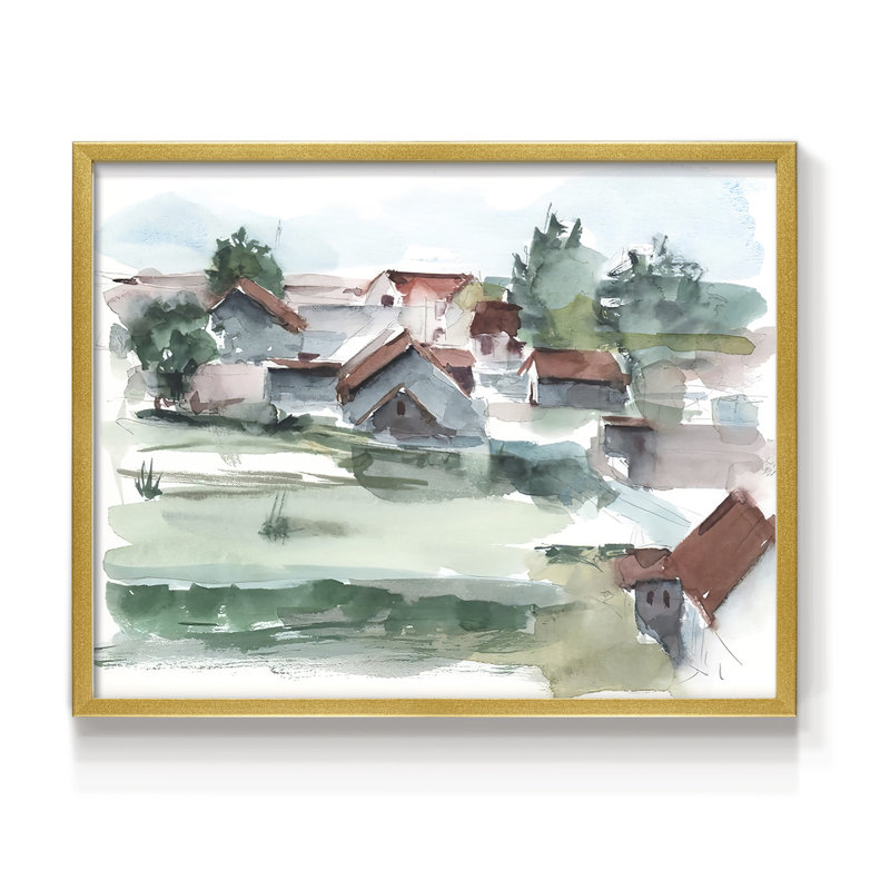 Valley Farm I -Framed Print - Restickable, 8" H x 10" W