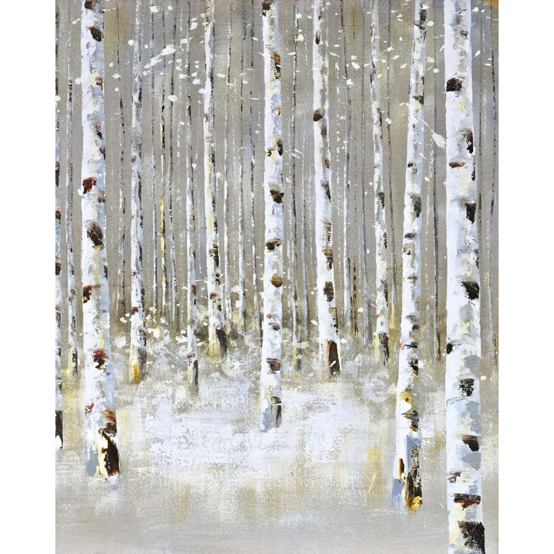 «Birch Forest» par Winter - Hygge Office, reproduction sur toile encadrée