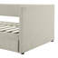 Lit de jour beige simple en velours côtelé avec tiroirs pratiques et lattes de bois stables - tissu de chambre à coucher, deux tiroirs, moderne et fonctionnel