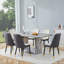 Ensemble de table de salle à manger moderne 63 po pour 4 à 6, table rectangulaire en faux marbre pour la salle à manger et la cuisine-1006082295-1006082300