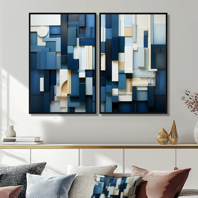 Blue Behemoths Modern Skycrapers - Décoration murale industrielle