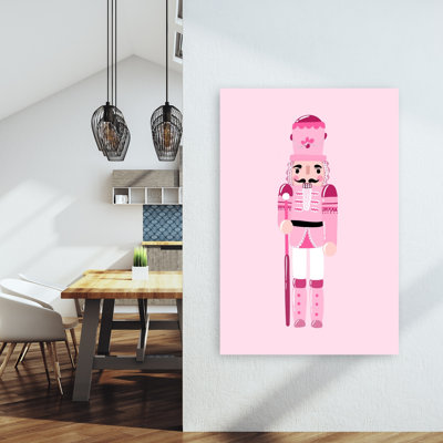 Pink Nutcracker Charm Classic Delicate Elegant Wall Art Print 1 Piece Wrapped Canvas Wall Art