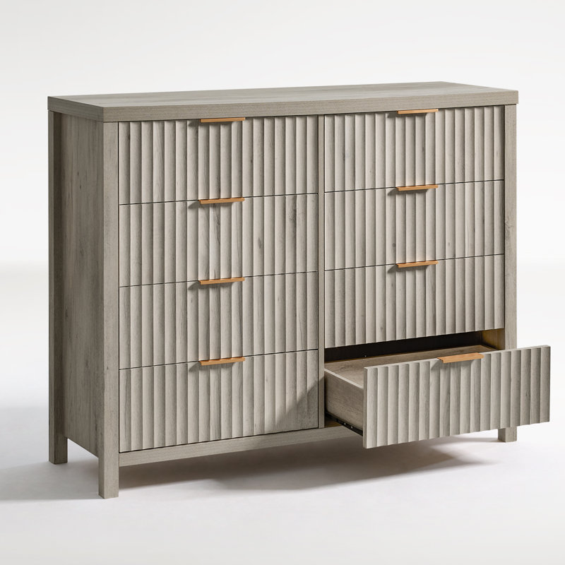 118cm W 8 - Drawer Chest of Drawers, Greige Oak