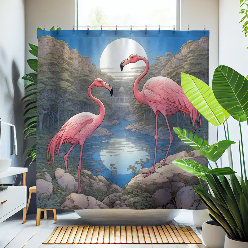 Rideau de douche Vira Flamingo