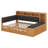 Full Size Wood Daybed With Trundle, Storage Shelves, Bench, Charging Station And Upholstered Headboard-797571173