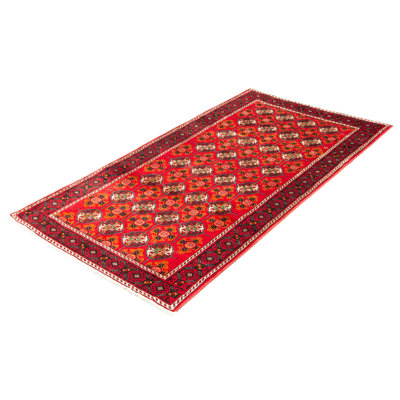 Royal One-of-a-Kind 4'4" X 8'9" New Age Runner Wool Area Rug in Red