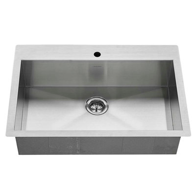 Edgewater 33'' L Single Bowl Stainless Steel Kitchen Sink