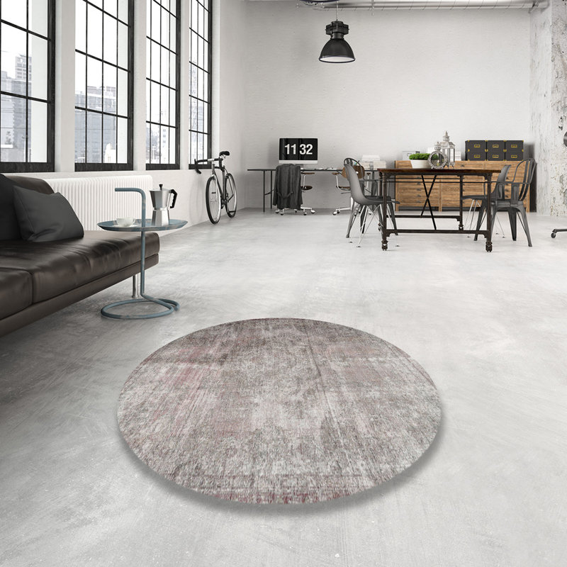 Tapis traditionnel beige / gris Demariae, Rond 5 pi